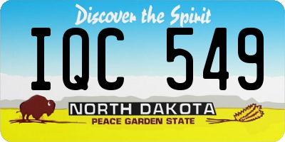 ND license plate IQC549