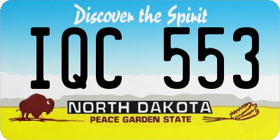 ND license plate IQC553
