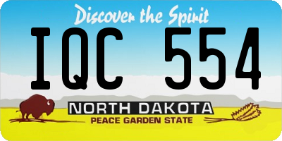 ND license plate IQC554