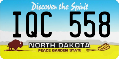 ND license plate IQC558