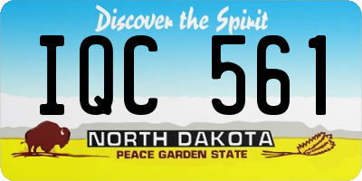 ND license plate IQC561