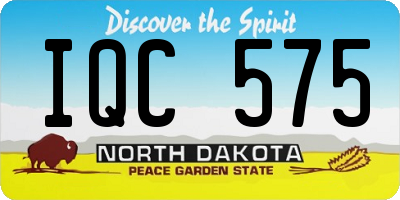 ND license plate IQC575