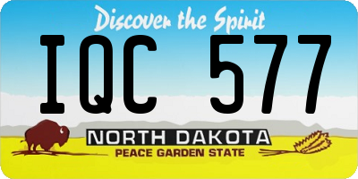 ND license plate IQC577