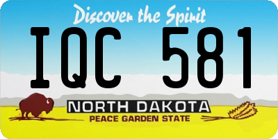 ND license plate IQC581