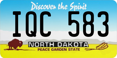 ND license plate IQC583