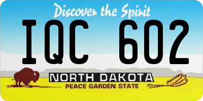 ND license plate IQC602