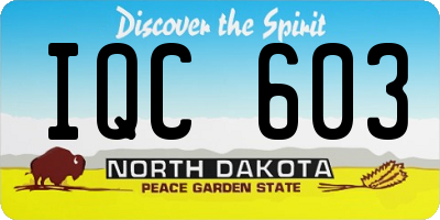 ND license plate IQC603
