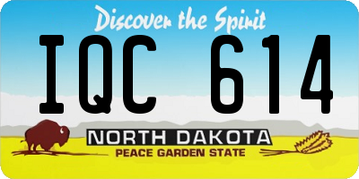 ND license plate IQC614