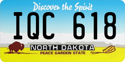 ND license plate IQC618