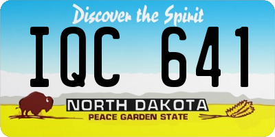 ND license plate IQC641