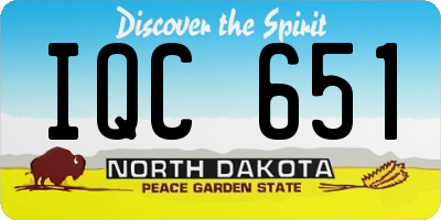 ND license plate IQC651