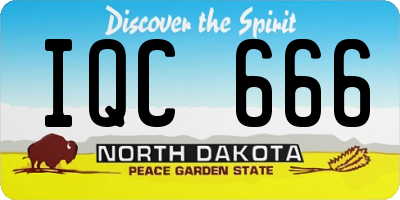 ND license plate IQC666