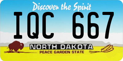 ND license plate IQC667