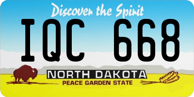 ND license plate IQC668