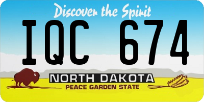 ND license plate IQC674