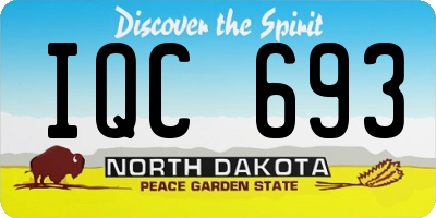 ND license plate IQC693
