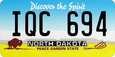ND license plate IQC694