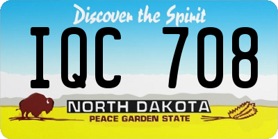 ND license plate IQC708