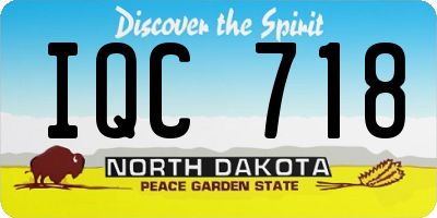 ND license plate IQC718