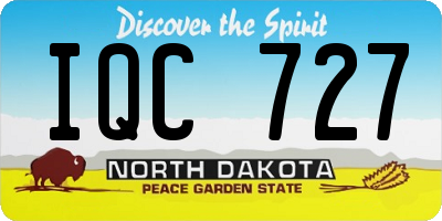 ND license plate IQC727