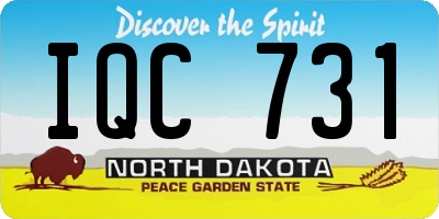 ND license plate IQC731