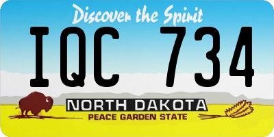 ND license plate IQC734