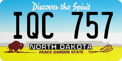 ND license plate IQC757