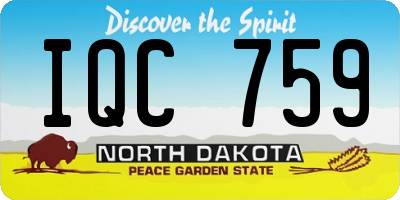ND license plate IQC759