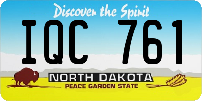 ND license plate IQC761