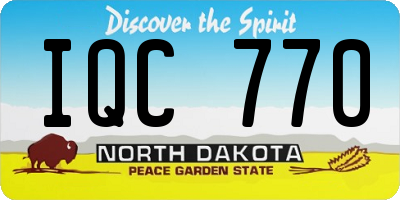 ND license plate IQC770