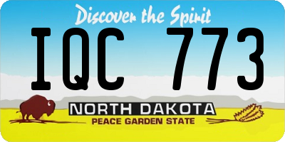 ND license plate IQC773