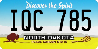 ND license plate IQC785