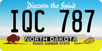 ND license plate IQC787