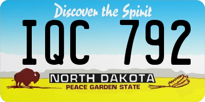 ND license plate IQC792