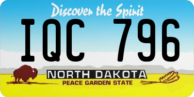 ND license plate IQC796