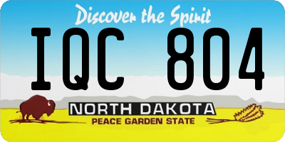 ND license plate IQC804