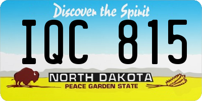 ND license plate IQC815