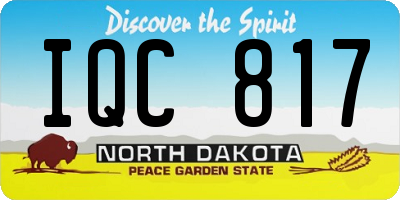 ND license plate IQC817