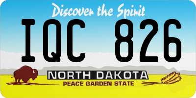 ND license plate IQC826