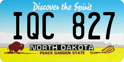 ND license plate IQC827
