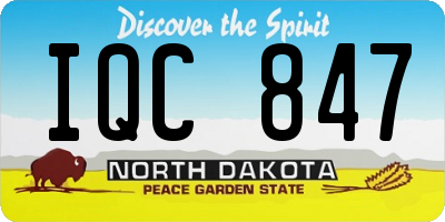 ND license plate IQC847