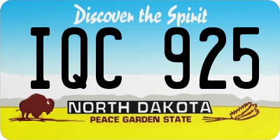 ND license plate IQC925