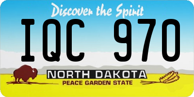 ND license plate IQC970