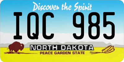 ND license plate IQC985