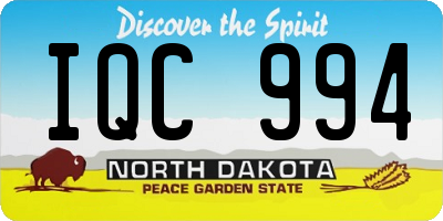ND license plate IQC994