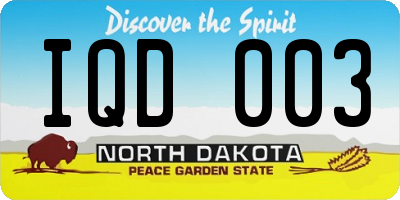 ND license plate IQD003