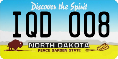 ND license plate IQD008
