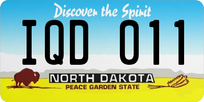 ND license plate IQD011