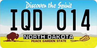 ND license plate IQD014