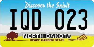 ND license plate IQD023
